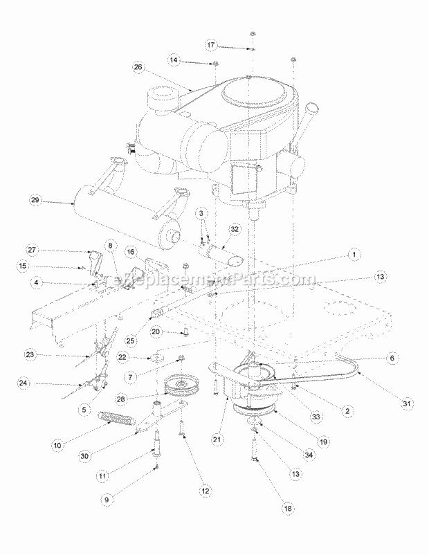 Engine Assembly Diagram and Parts List for M60-KW 53CH5D8X750 Cub Cadet Sprayer